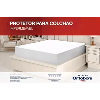 Protetor Colchão Impermeável Ortobom Queen 2,00x1,60x30 Alt Cor Branco Desenho Do Tecido Liso