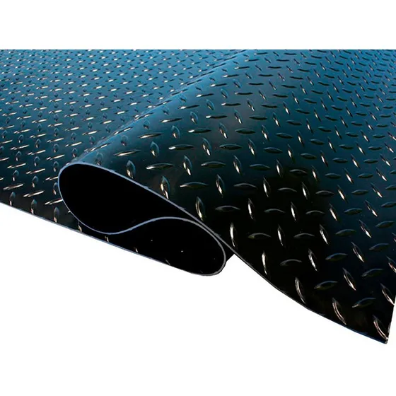 Piso Rollo Goma Diamantado Negro 3mmx1.6mt