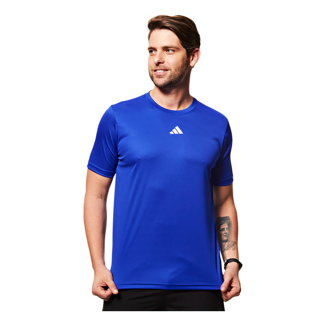 Camiseta Esportiva Masc Treino Básica Em Poliéster adidas Camiseta Esportiva Masc Treino Básica Em Poliéster adidas