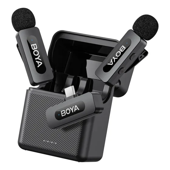 Boya By-v30 Micrófono Inalámbrico Para iPhone Y Android Usb-c Color Negro