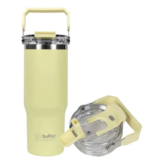Vaso Termico 830ml Buffer Botella Agua Con Mango Acero Inox Lemon Lisa