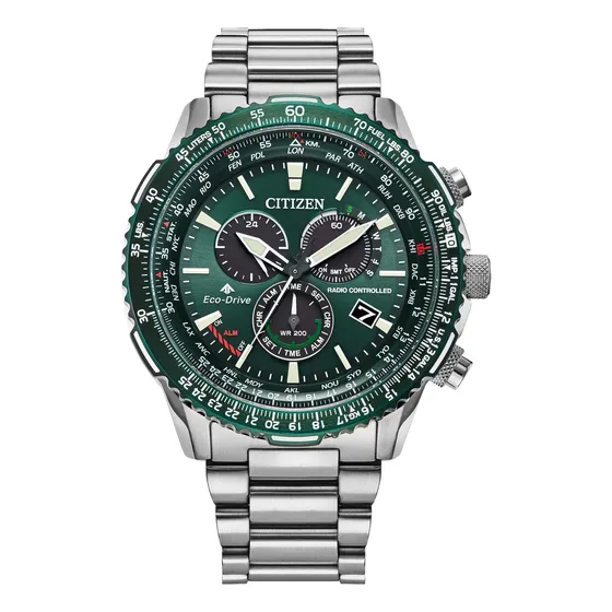 Veja O Citizen Eco-drive Pilot Chronograph Atomic 200m Wr