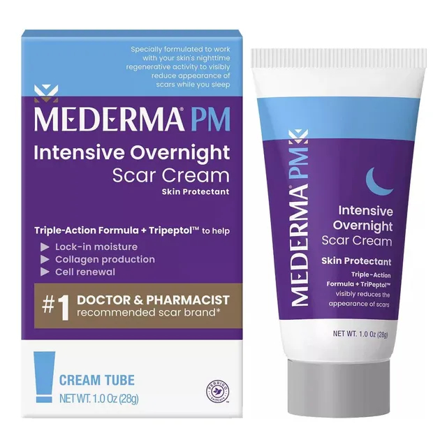 Crema Intensive Overnight Scar Cream Mederma noche para todo tipo de piel de 28gr 30+ años