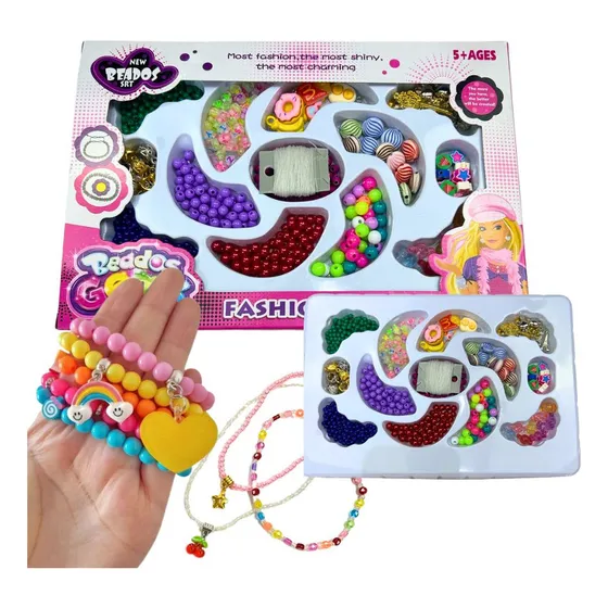 Kit Infantil Pulseiras Micangas Coloridas Criativo Presente