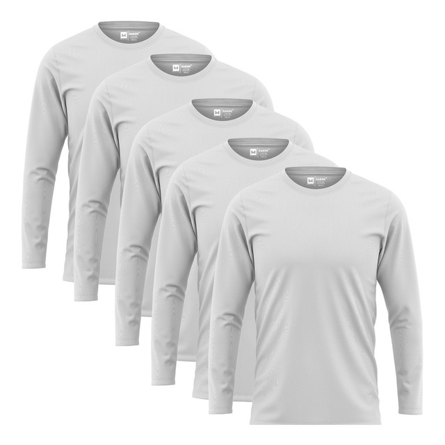 Kit 5 Camiseta Manga Longa Masculina Slim Algodão 30.1 Zaroc Kit 5 Camiseta Manga Longa Masculina Slim Algodão 30.1 Zaroc