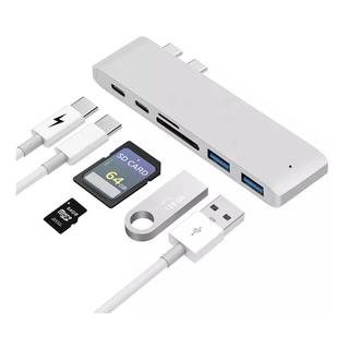 Adaptador Usb C 6 En 1 Macbook Air Pro Usb Sd Cargador Adaptador Usb C 6 En 1 Macbook Air Pro Usb Sd Cargador