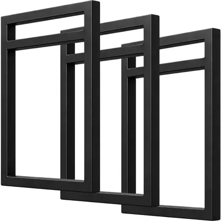 Kit 3 Suporte Prateleira Duplo Estilo Industrial Metalon 20x20 Resistente Moderno Prático Mão Francesa Tubular Metal... Preto