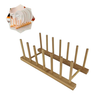 Soporte Escurridor Vasos Platos Tapas Ollas Bambu Cocina Soporte Escurridor Vasos Platos Tapas Ollas Bambu Cocina