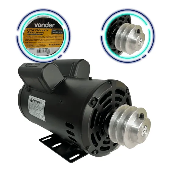 Motor Elétrico Mono 2cv 2 Pólos 110/220 V Alta Rotação Polia