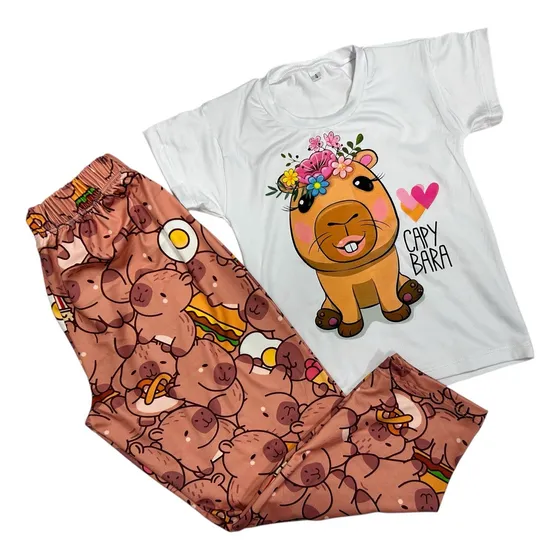 Pijama Capibara Niña Piel De Durazno