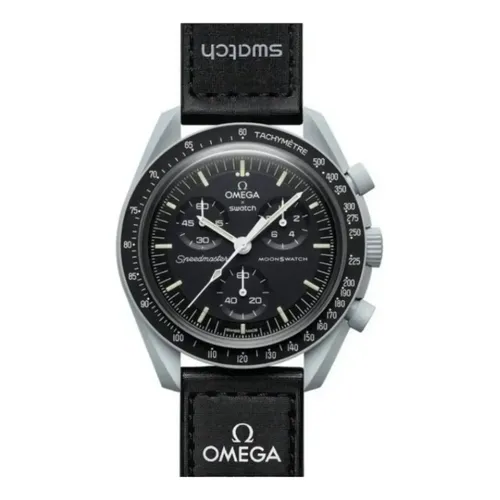 Relógio Swatch X Omega Moonswatch Moonphase Snoopy Preto
