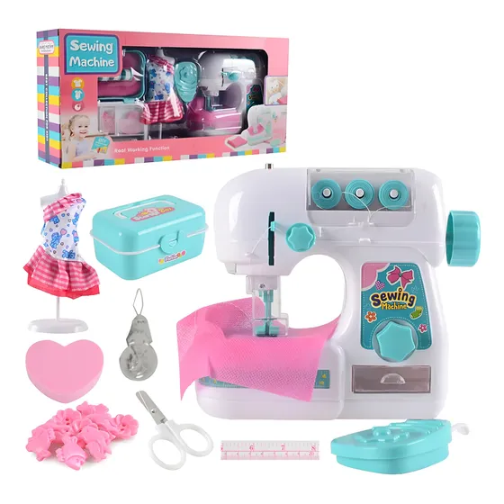 Máquina De Coser Para Niñas Con Tela Y Accesorios