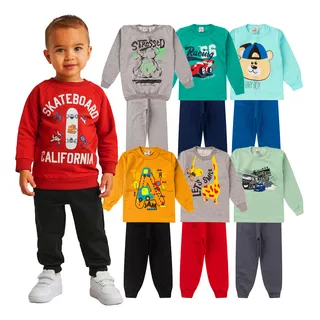 Kit Moletom Inverno 4 Peças Infantil Meninos Com Desconto Kit Moletom Inverno 4 Peças Infantil Meninos Com Desconto
