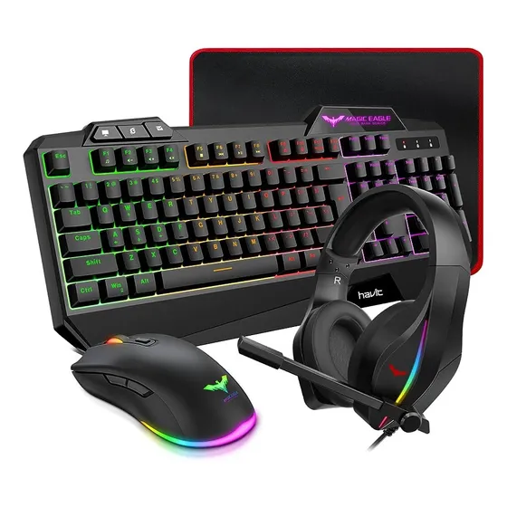 Combo Havit Teclado, Mouse Y Audifonos Gamer Rgb