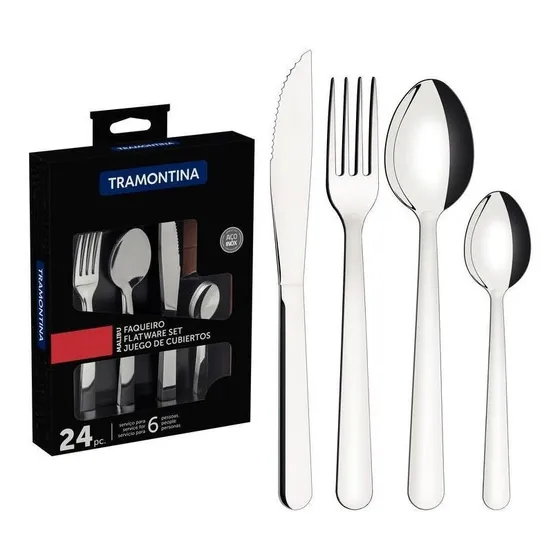 Faqueiro Tramontina Aço Inox Malibu 24 Peças