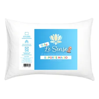 Travesseiro Antialérgico Le Sense Baby Capa 100% Algodão Cor Branco Travesseiro Antialérgico Le Sense Baby Capa 100% Algodão Cor Branco