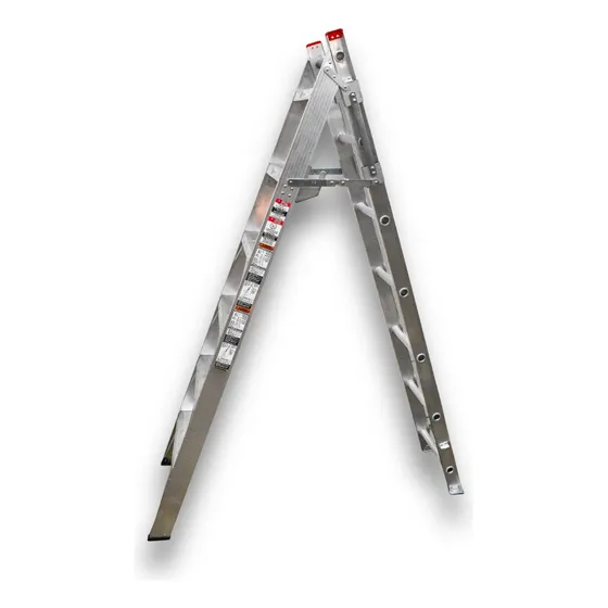 Escalera Convertible Aluminio Doméstica 13 Esc Akron 82-05 Color Plateado