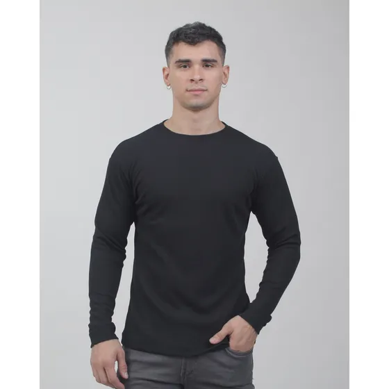 Remera Hombre Cuello Redondo Mangas Larga Con Expande Ravish