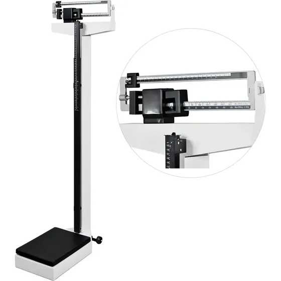Bascula balanza mecanica Nanofort estadimetro precision clinica 200kg color blanco