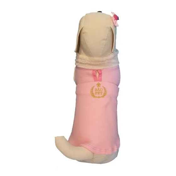 Roupa Cachorro Soft Inverno Frio Porte Medio Rosa Tam. 24