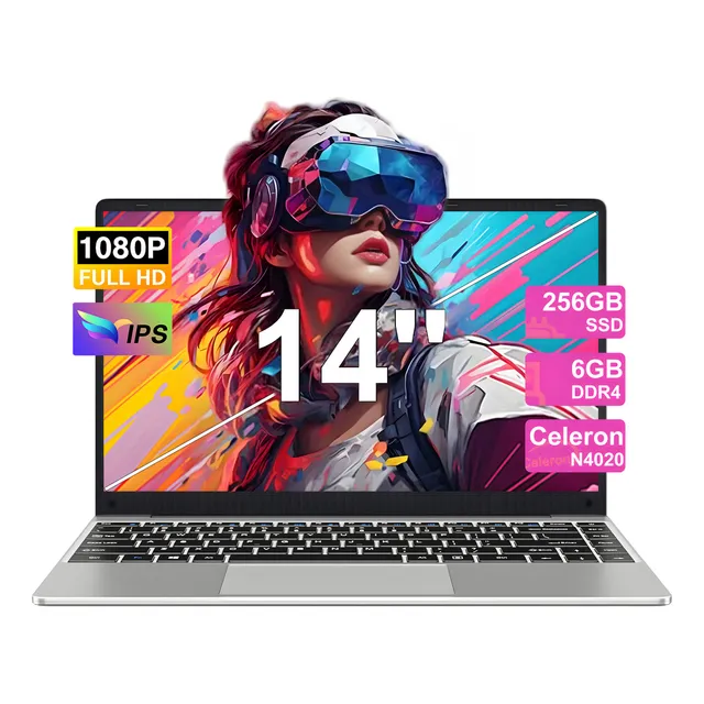 Laptop Ultrabook Aocwei A2 14" 6 GB De Ram Ssd De 256gb Admite Expansión 1 Tb Intel Celeron N4020 1920 Px X 1080 Px Silver