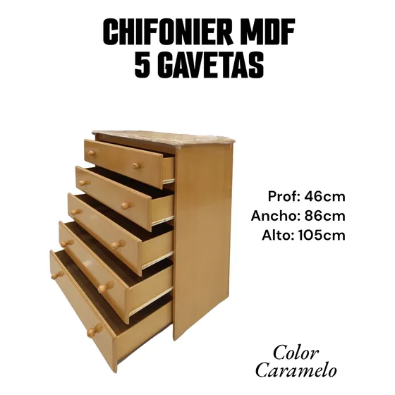 Chifonier Mdf 5 Gavetas 80 Cm Color A Definir