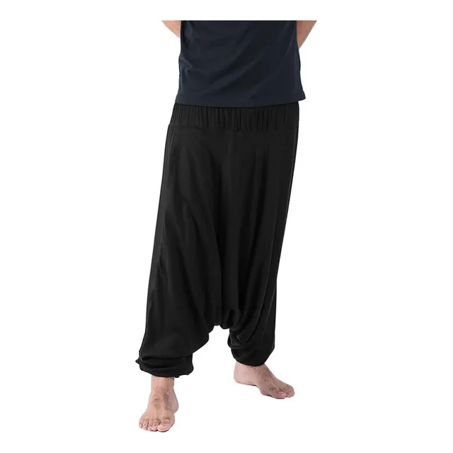 Pantalon Holgado Algodon Para Hombre Entrepierna Gitano Yoga