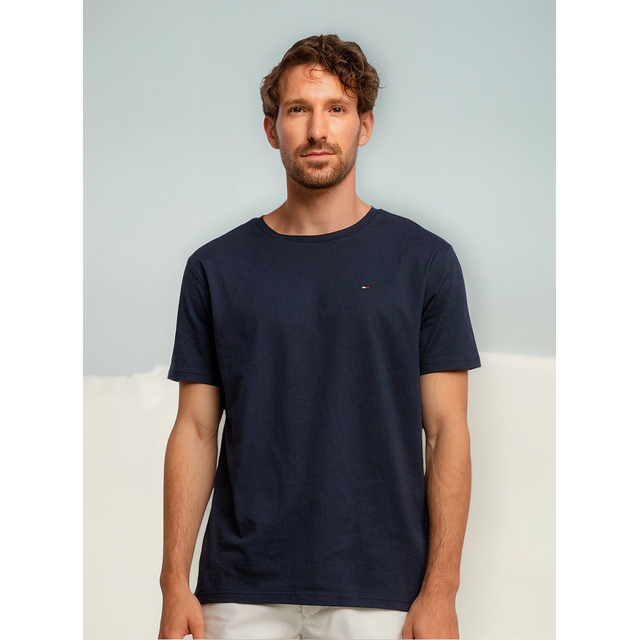 Camiseta Tommy Hilfiger Masculina Essential Azul Marinho Camiseta Tommy Hilfiger Masculina Essential Azul Marinho