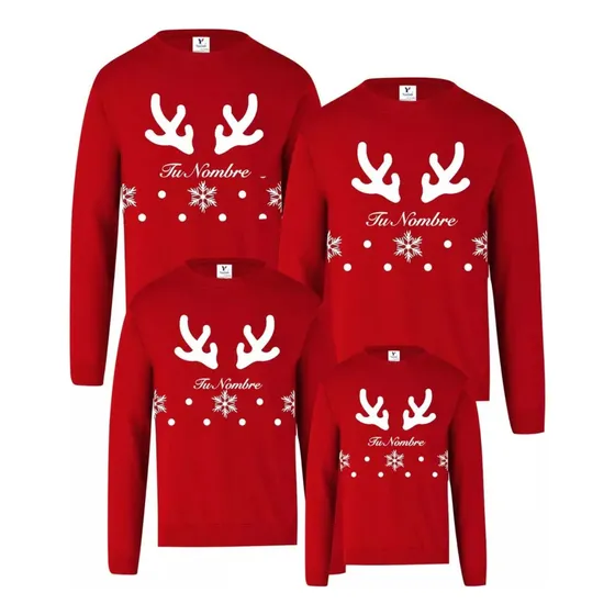 Sueter Navideño Ugly Sweaters Familia Personalizada Pack 6
