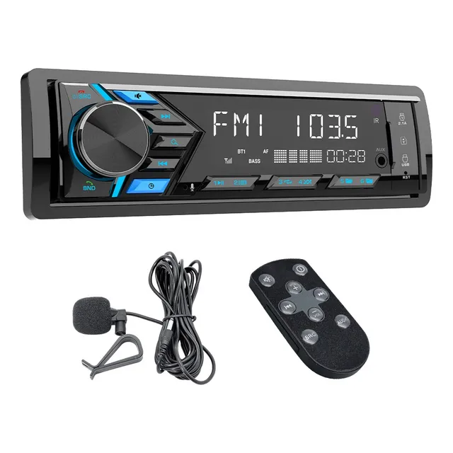 1 Din Auto Estéreo Radio Mp3 Receptor Aux Fm Bt Reproductor