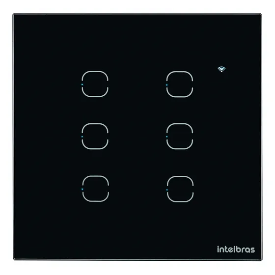 Interruptor Frente Vidro Wifi Touch Ews 1006 Preto Intelbras