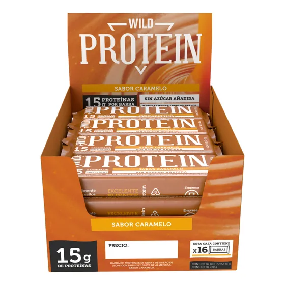 Barritas Wild Protein Caramelo 16 Unidades
