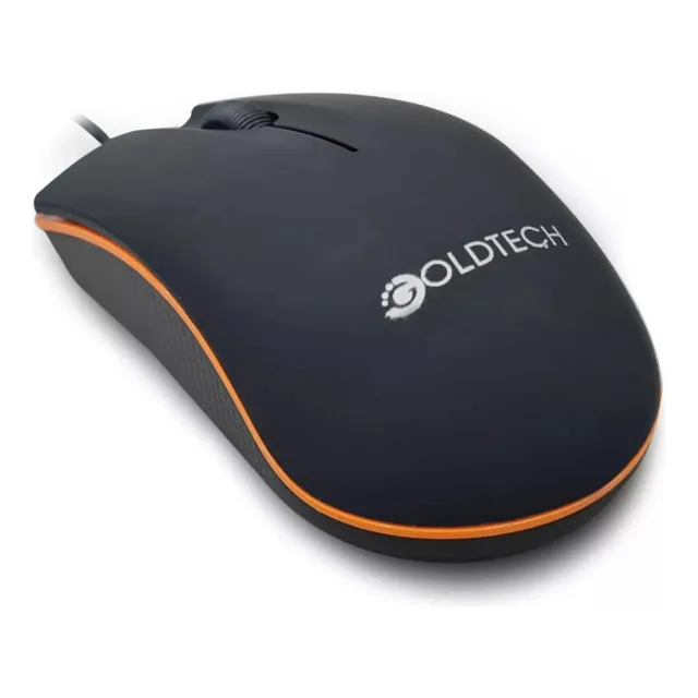 Mouse Usb Cableado Óptico Negro En Caja Para Escritorio Gs