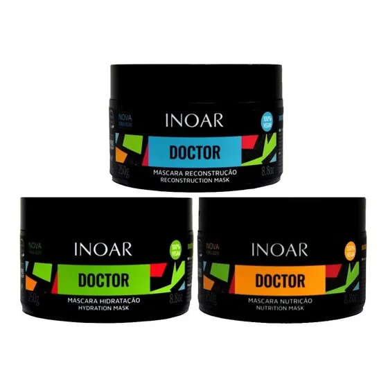 Kit 3 Máscaras Inoar Doctor Hidratação Reconstrução Nutrição