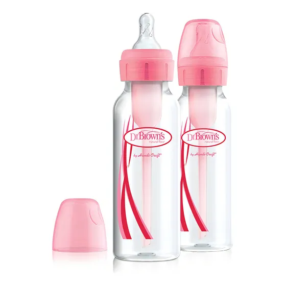 Biberones Dr Brown´s Options Estándar 2 Piezas 250ml Color Rosa 0m+ Nivel 1