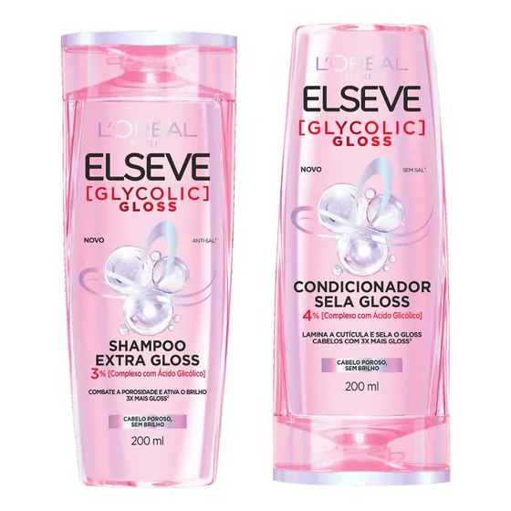 Kit L'oréal Elseve Glycolic Gloss Shampoo + Condicionador