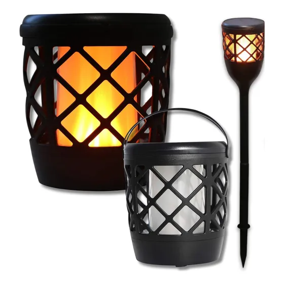 Antorcha Farol Solar Efecto Fuego Exterior Estaca Jardin Led