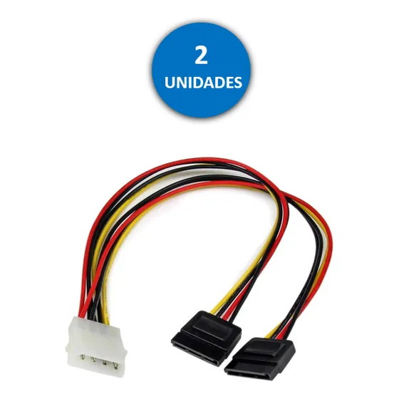 Cable Poder 4 Pines Molex Ide Hembra 2x Sata 15 Pines Macho