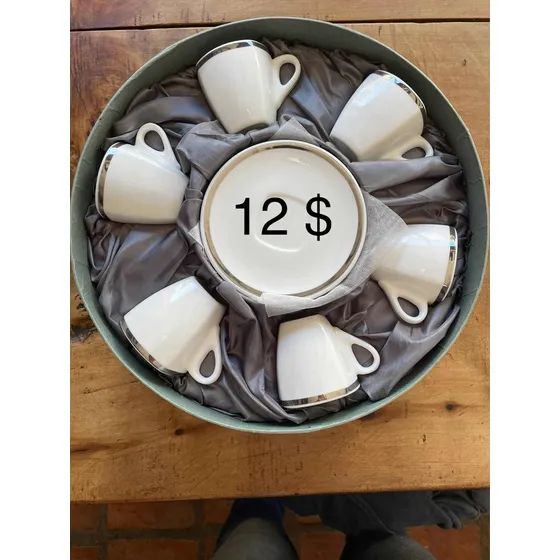 Tazas Café Porcelana. Set 6