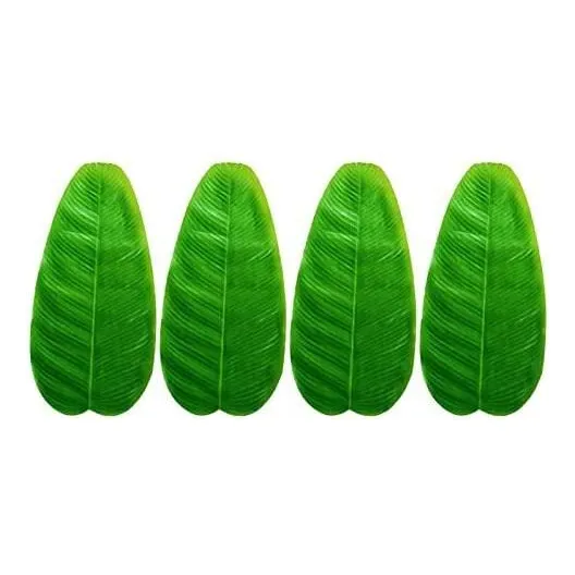 4 Hoja Platano Artificial S Tropical Sintetica Para Fiesta