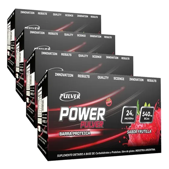 4 Cajas X12 Barras Proteicas Pulver Snack Proteico Dietario 