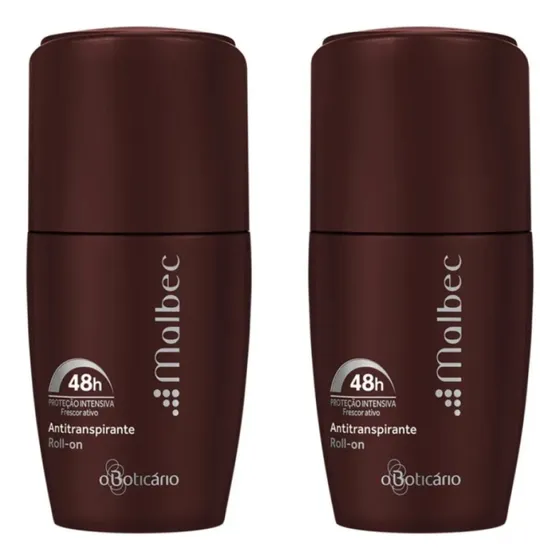 Dois Desodorantes Antitransp. Roll-on Malbec 55ml Boticário