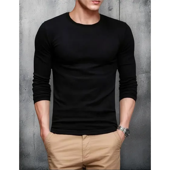 Polos Manga Larga En Slim Fit Hombre
