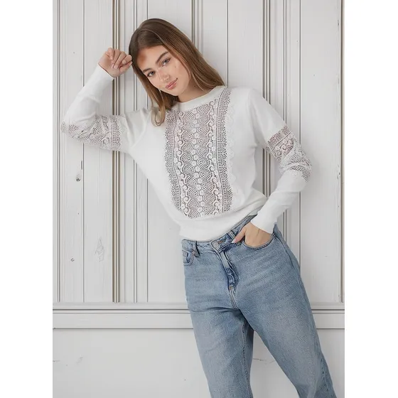Sweater Premium Sasha Bremer Bordado Y Calado Gul655 Arizona