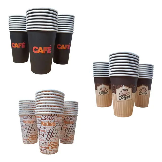 Vaso Cafe Polipapel - 360cc- 12oz - X 100u 