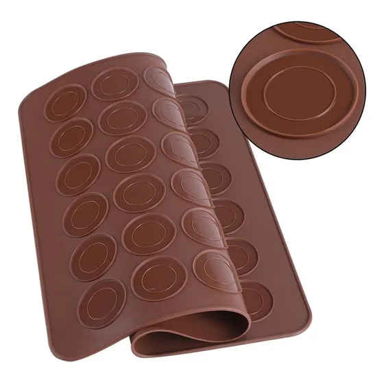 Plancha De Silicona Con Moldes Para 48 Macarrones Pastelería