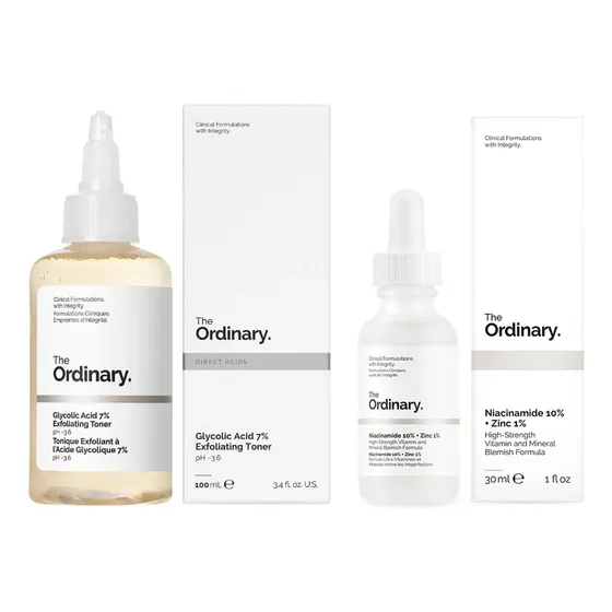 The Ordinary Kit Ácido Glicólico 7% + Niacinamida 10