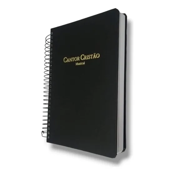Cantor Cristão Com Letra E Partitura Musical Na Clave De Sol E Fá Com 581 Hinos  - Espiral - Capa Percalux Preta - Hinário Usado Nas Igrejas Batistas