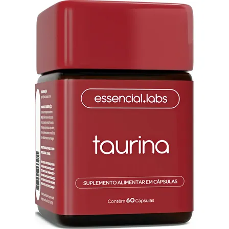 TAURINA com 1000mg por Dose - Fórmula Exclusiva com Máxima Concentração e Absorção - 60 Cápsulas