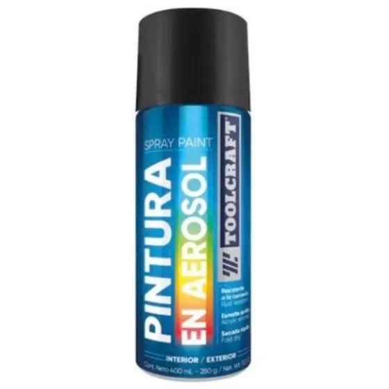 Pintura Aerosol 400ml Negro Satinado Toolcraft Tc3595